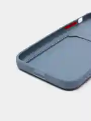 Синий меланж чехол с карманом для карт iPhone 7 8 Plus X XS Max XR 11  12  13 Pro 14 айфон про макс