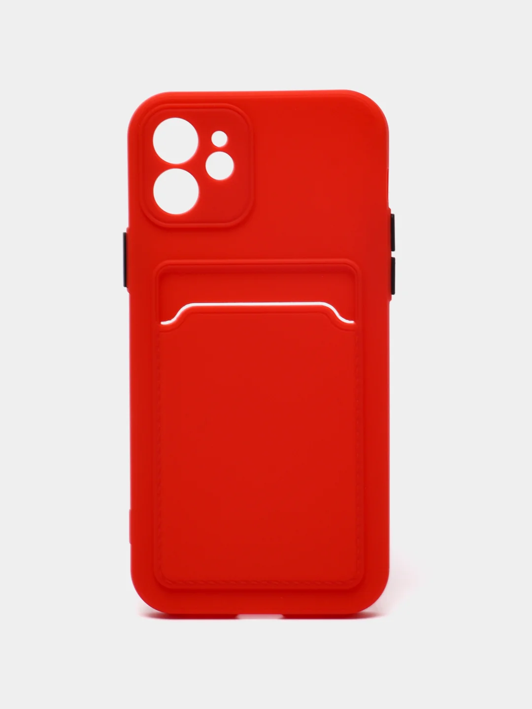 Красный чехол с карманом для карт iPhone 7 8 Plus X XS Max XR 11 12 13 Pro 14 айфон про макс