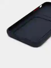 Синий меланж чехол с карманом для карт iPhone 7 8 Plus X XS Max XR 11  12  13 Pro 14 айфон про макс