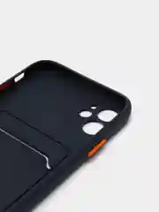 Синий меланж чехол с карманом для карт iPhone 7 8 Plus X XS Max XR 11  12  13 Pro 14 айфон про макс