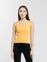 Желтый топ женский, базовый, однотонный