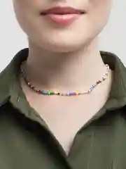 Коралловый чокер на шею из бисера