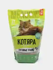 Наполнитель комкующийся "Котяра" Луговые травы для кошачьего туалета, 10л