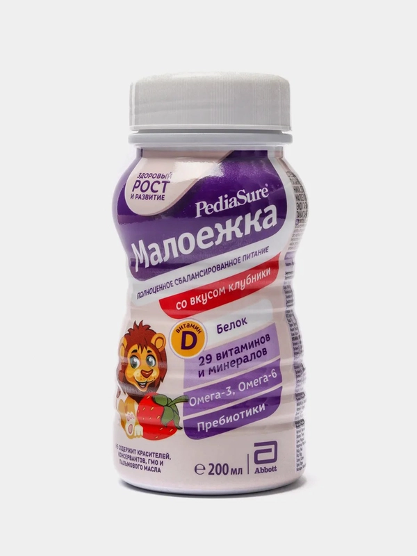 Напиток детский PediaSure "Малоежка", клубника, с 12 месяцев, 200 мл