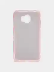 Розовый силиконовый чехол-накладка с блестками на Samsung J4