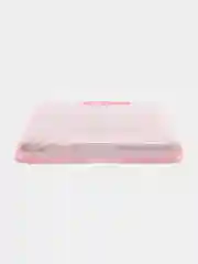 Розовый силиконовый чехол-накладка с блестками на Samsung J4