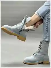 Светло-синий ботинки женские, зимние