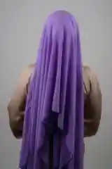Аметистовый платок мусульманский /Хиджаб/Платок шифоновый /Платок на никах/Готовый платок/Тюрбан/ADEMI