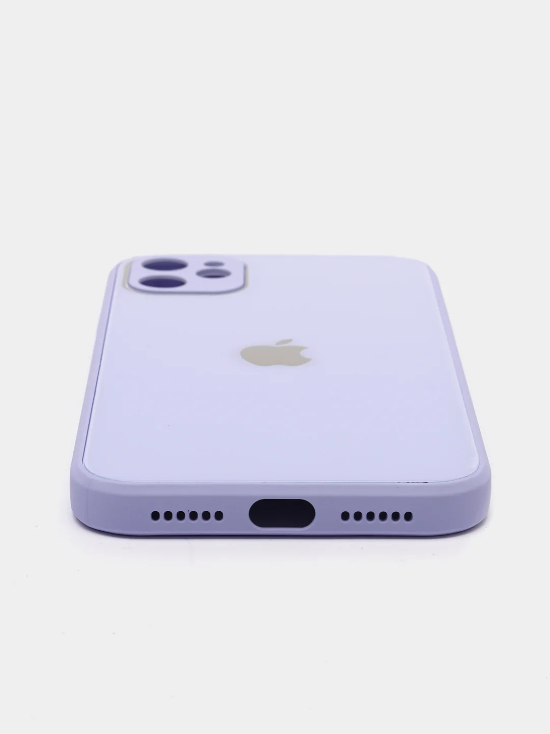 Лавандовый чехол силиконовый со стеклянной панелью для iPhone 11
