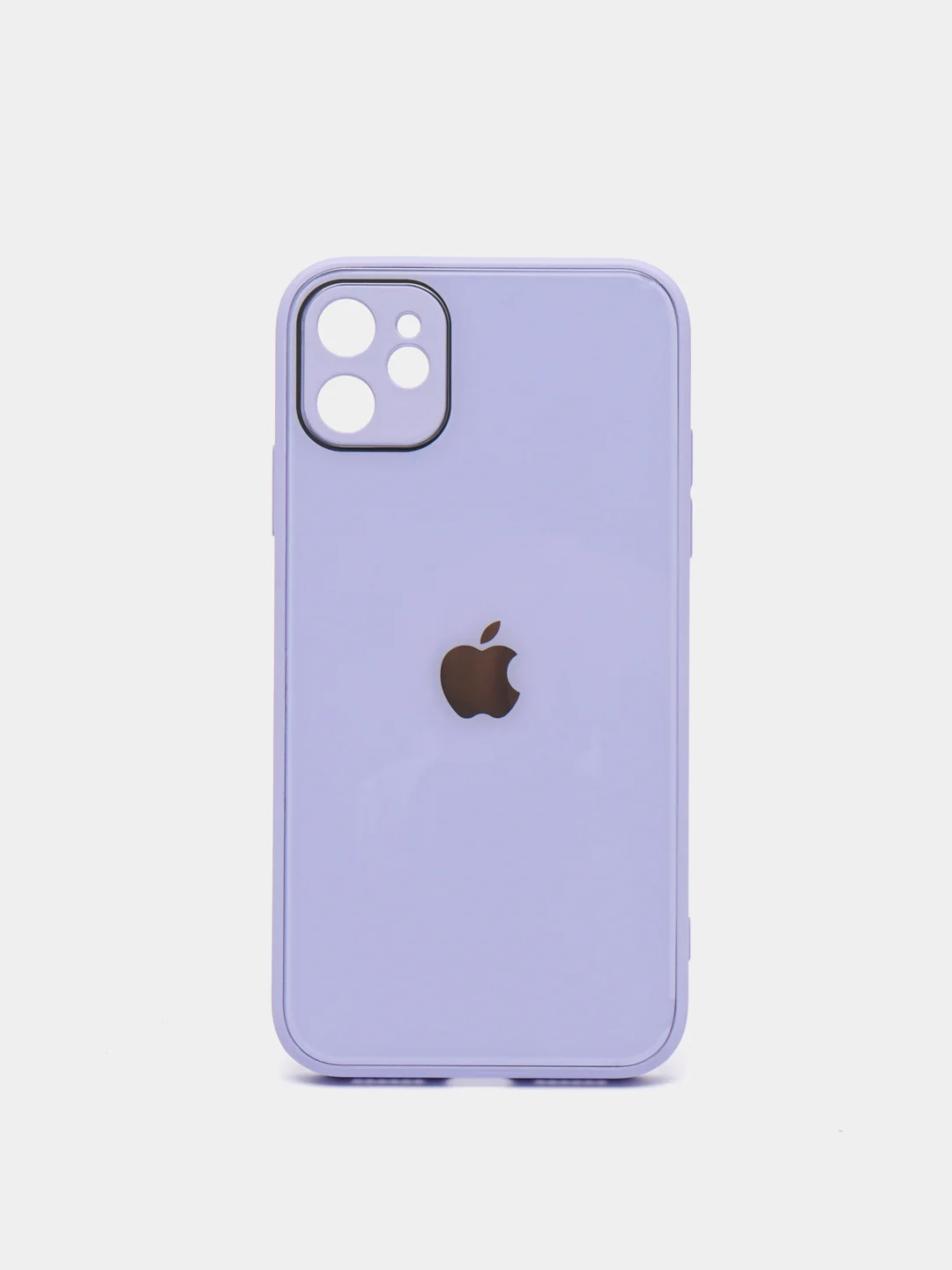 Лавандовый чехол силиконовый со стеклянной панелью для iPhone 11