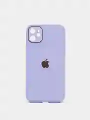 Лавандовый чехол силиконовый со стеклянной панелью для iPhone 11