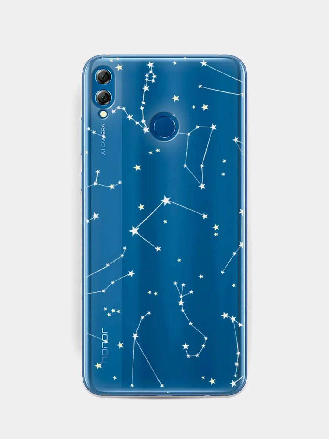 Прозрачный силиконовый чехол на Honor 8X / Хонор 8Х прозрачный, с рисунком, защита камеры