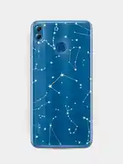 Прозрачный силиконовый чехол на Honor 8X / Хонор 8Х прозрачный, с рисунком, защита камеры
