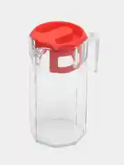 Красный кувшин стеклянный для воды, с крышкой, 1,25 л