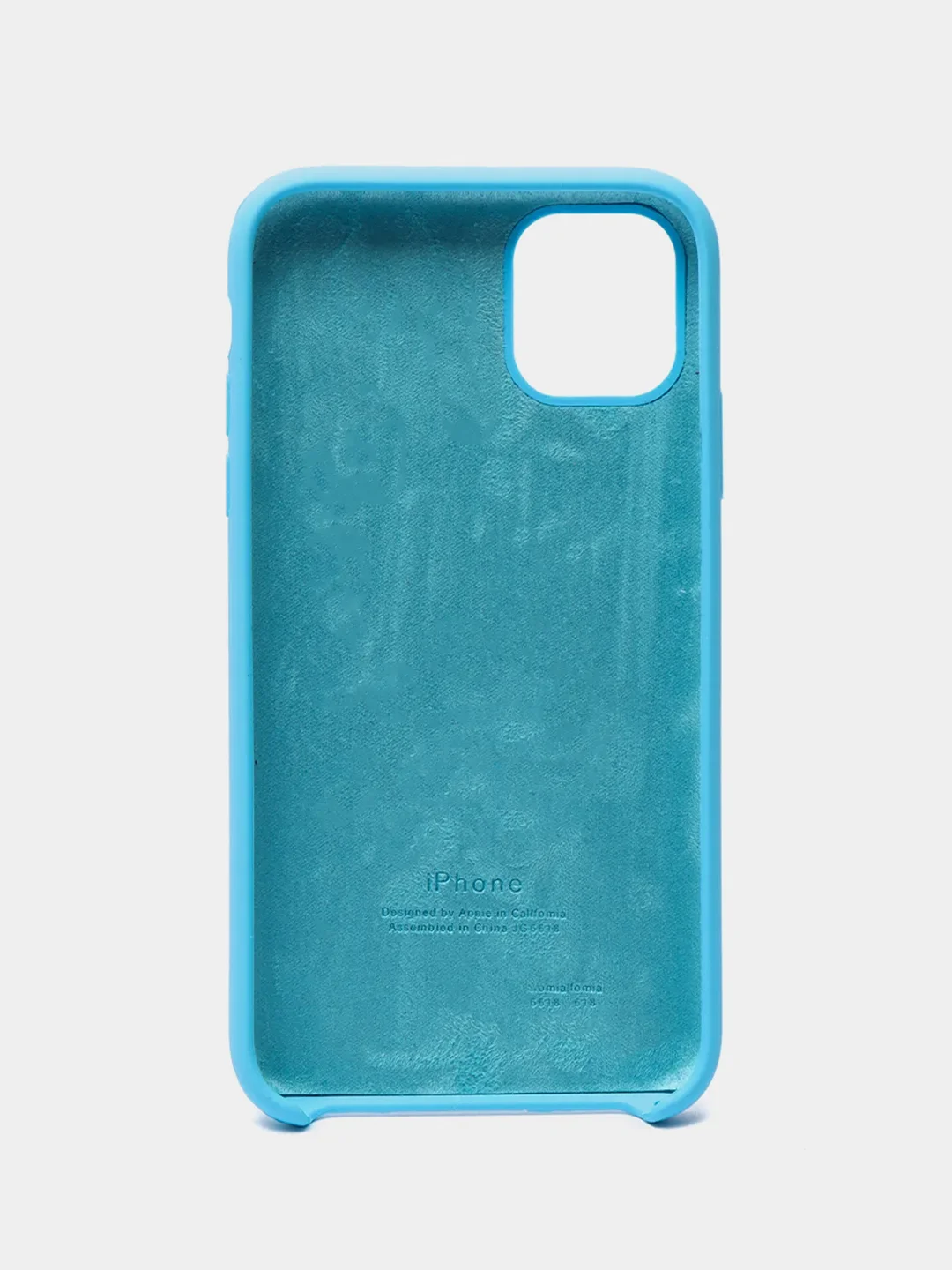 Голубой чехол Silicone Case для iPhone 11, с открытым низом