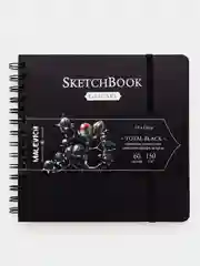 Скетчбук Малевичъ для графики Graf'Art, Total Black, 150 г/м, 19x19 см, 60л