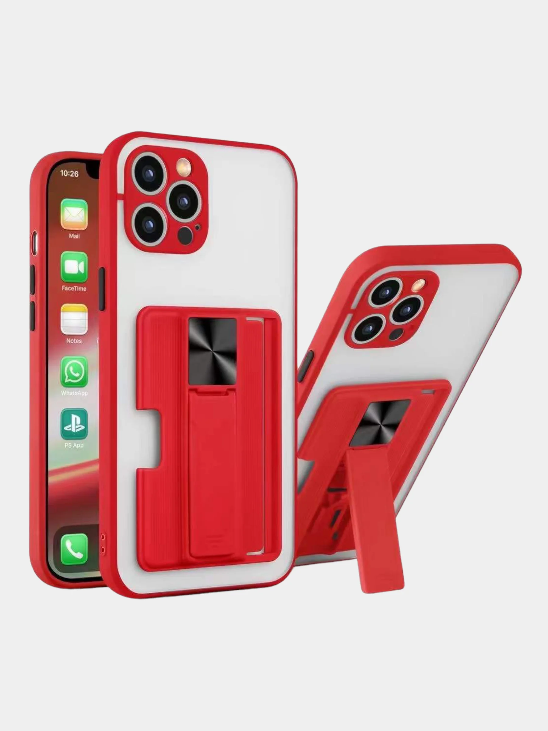 Красный чехол с карманом для карт на iPhone 7, 8, XR, 11, 12, 13, Pro, Max, SE, магнит, подставка