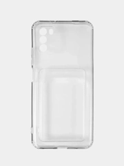 Ударопрочный прозрачный чехол с карманом Xiaomi POCO M3, M4 Pro 5G, X3 Pro, X4 Pro 5G, M5
