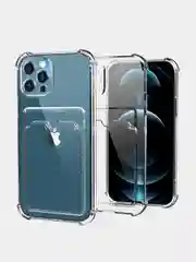 Чехол для iPhone 11 / 12 / 13 / 14Pro Max / mini, с защитой камеры и карманом для карт