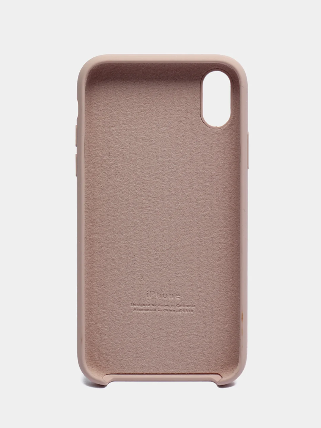 Розовый чехол Silicone Case для iPhone XR, с открытым низом