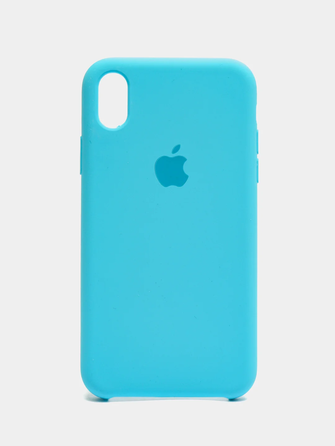 Голубой чехол Silicone Case для iPhone XR, с открытым низом