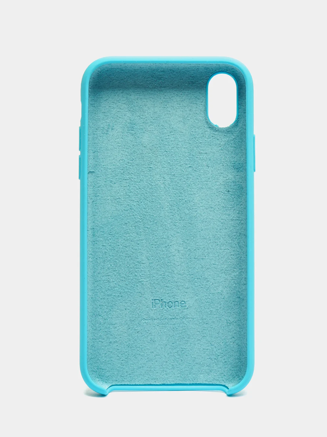 Голубой чехол Silicone Case для iPhone XR, с открытым низом