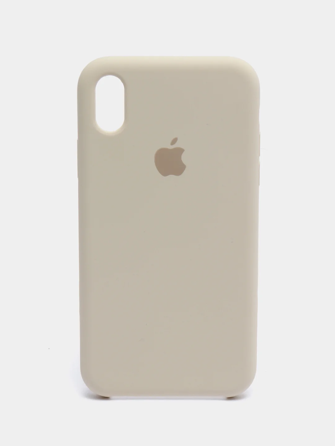 Бежевый чехол Silicone Case для iPhone XR, с открытым низом