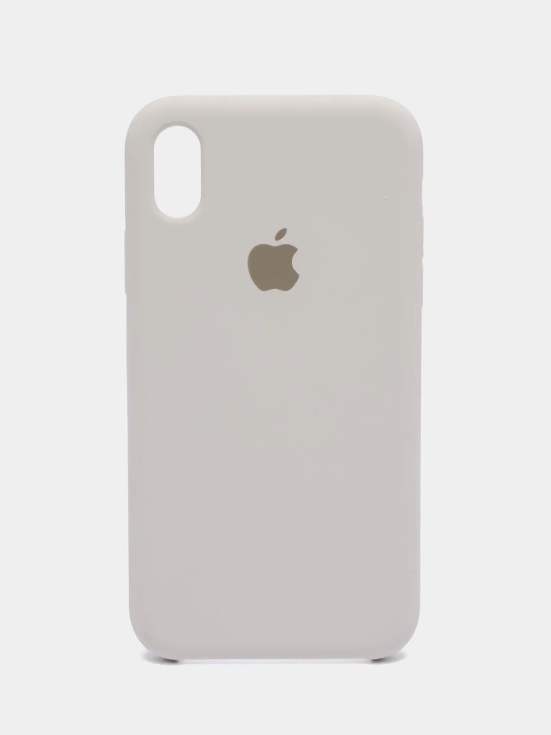 Серебряный чехол Silicone Case для iPhone XR, с открытым низом