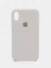Серебряный чехол Silicone Case для iPhone XR, с открытым низом