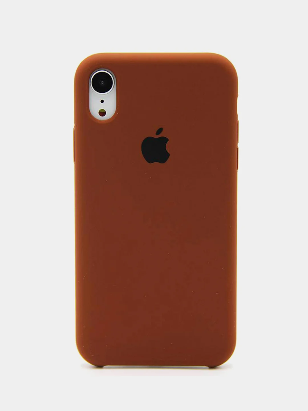 Коричневый чехол Silicone Case для iPhone XR, с открытым низом