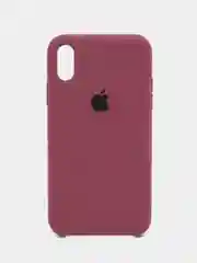 Багровый чехол Silicone Case для iPhone XR, с открытым низом