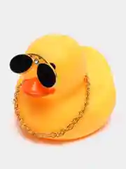 Серебряный игрушка "Утка в шлеме и очках", с пропеллером, в машину