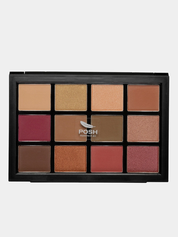 Профессиональная палетка теней для макияжа SMOKEY-EYES 12 оттенков POSH 04 Aphrodite Charm.