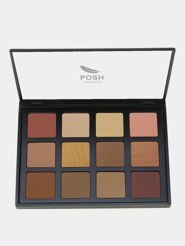 Профессиональная палетка теней для макияжа 12 оттенков  POSH Make Up Palette 02 Nude Brownie