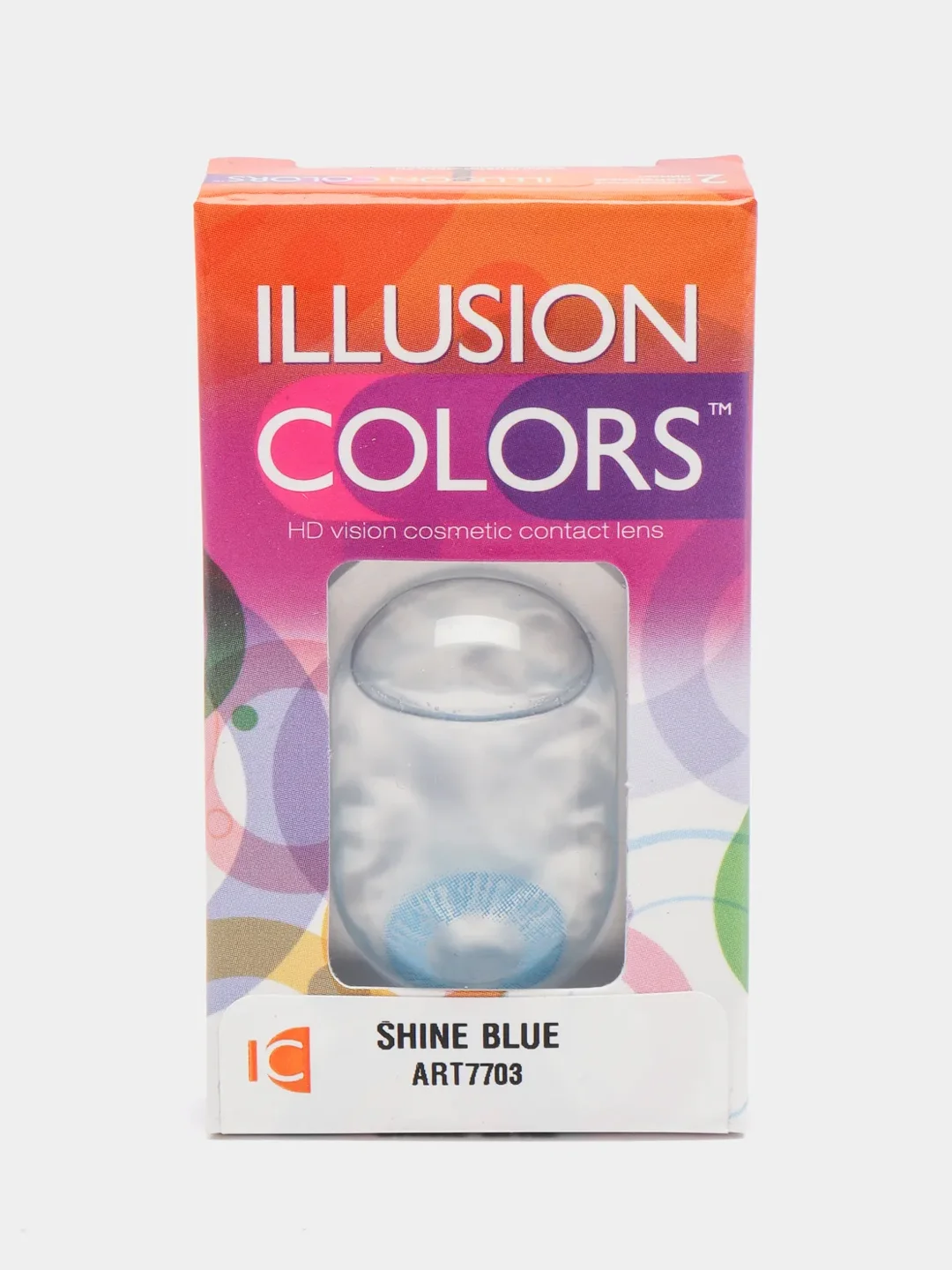 Голубой цветные контактные линзы Illusion colors Shine, 2 шт, 3 месяца