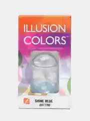 Голубой цветные контактные линзы Illusion colors Shine, 2 шт, 3 месяца