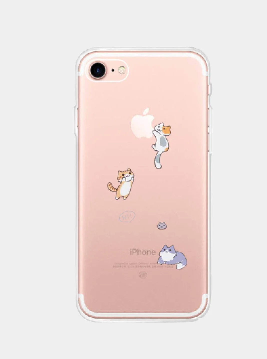 Серый чехол прозрачный силиконовый с милыми животными для iPhone 11, XR, X / XS, 7 / 8