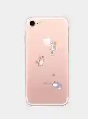 Серый чехол прозрачный силиконовый с милыми животными для iPhone 11, XR, X / XS, 7 / 8