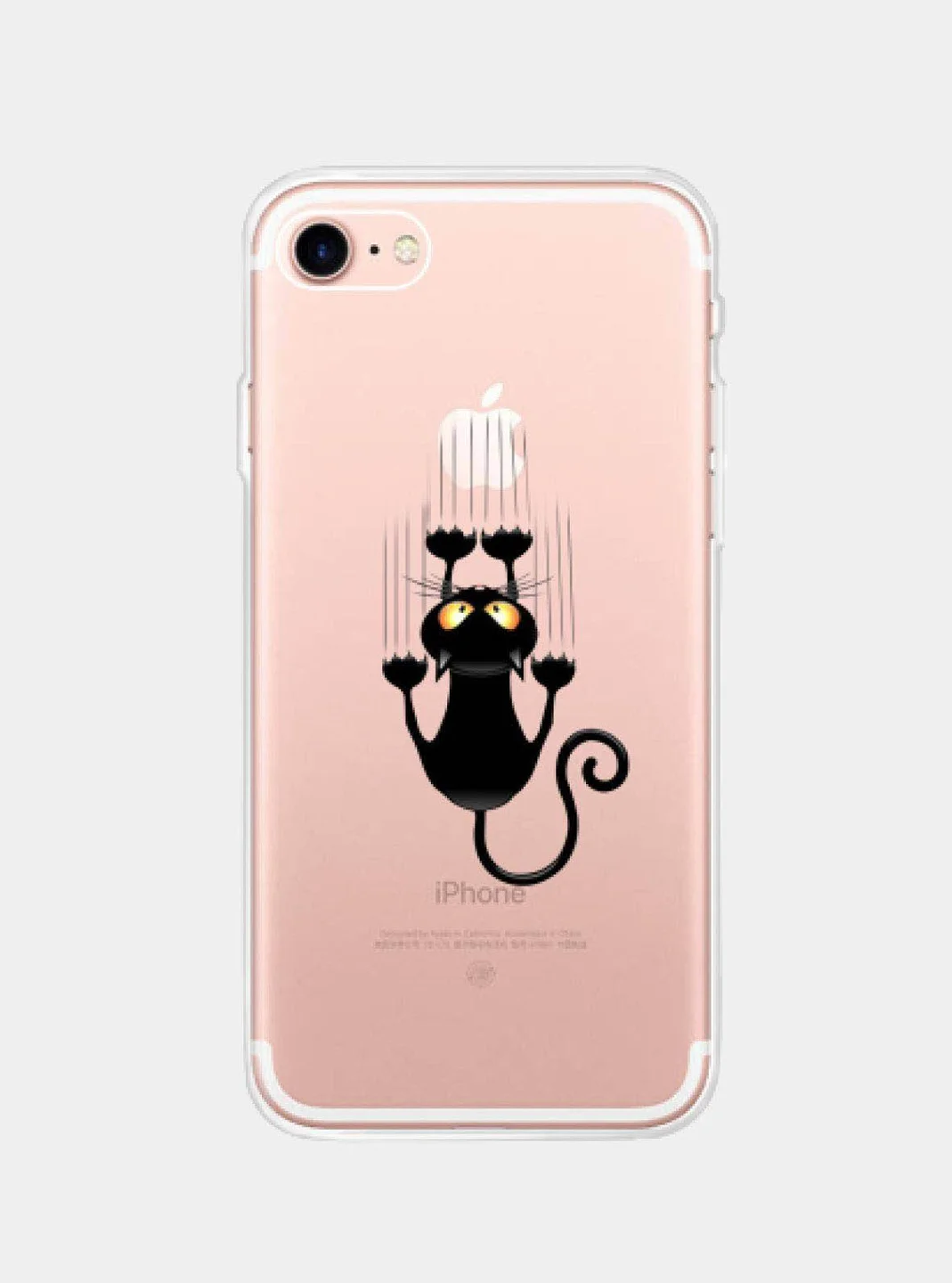 Черный чехол прозрачный силиконовый с милыми животными для iPhone 11, XR, X / XS, 7 / 8