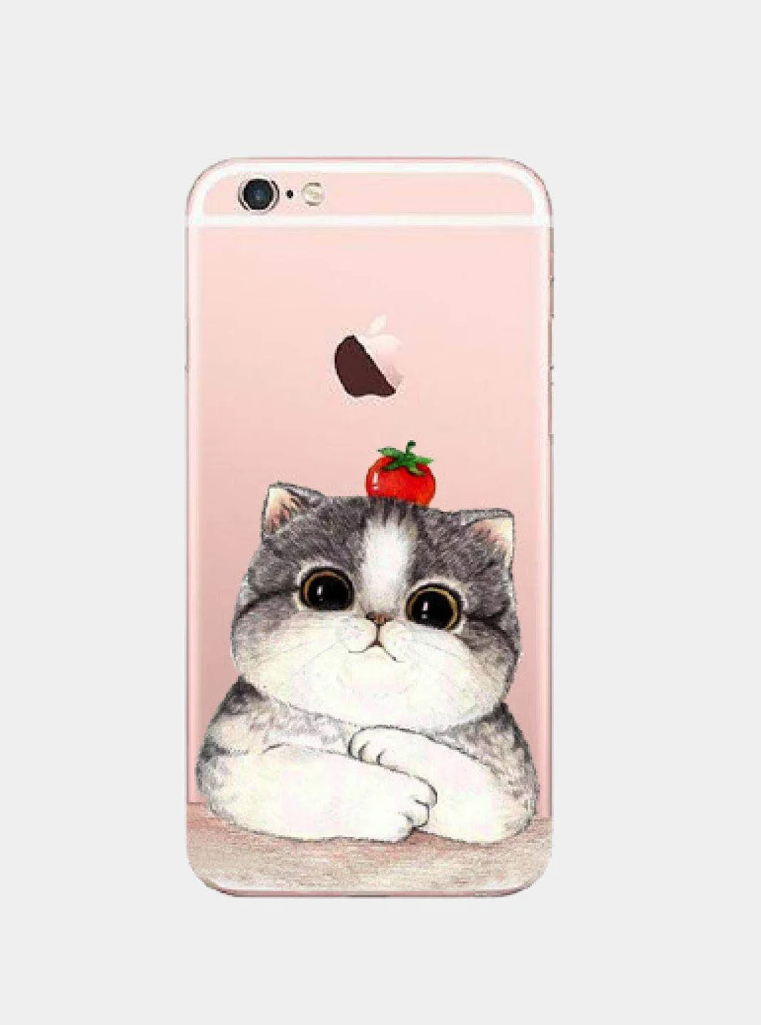 Красный чехол прозрачный силиконовый с милыми животными для iPhone 11, XR, X / XS, 7 / 8
