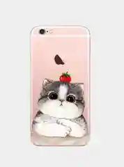 Красный чехол прозрачный силиконовый с милыми животными для iPhone 11, XR, X / XS, 7 / 8