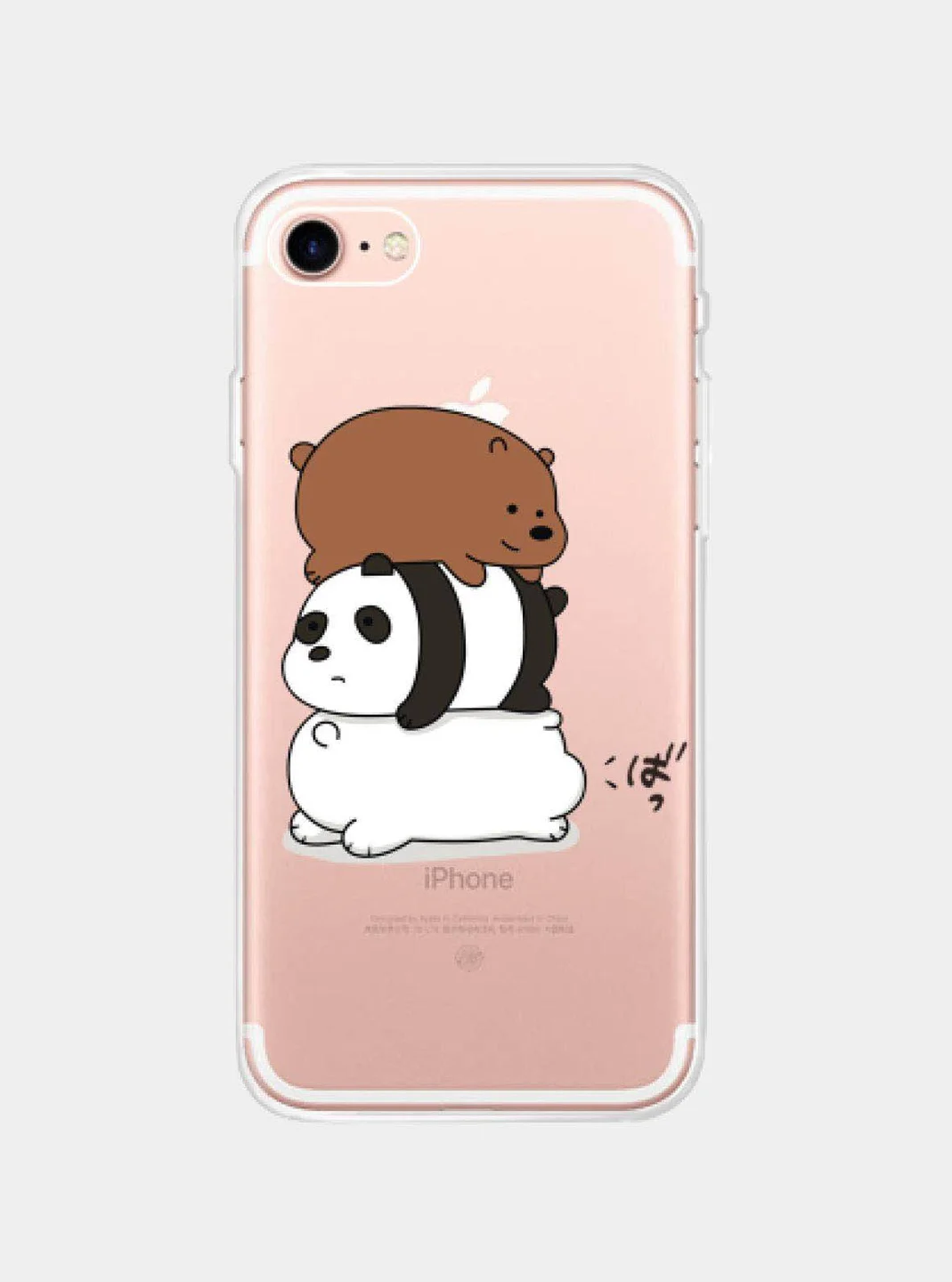 Хаки чехол прозрачный силиконовый с милыми животными для iPhone 11, XR, X / XS, 7 / 8
