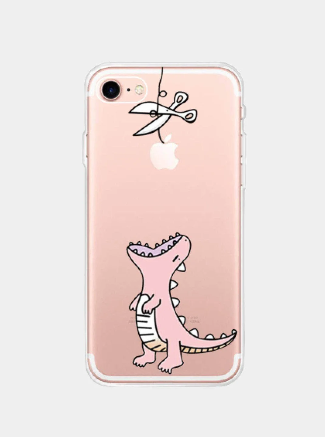 Розовый чехол прозрачный силиконовый с милыми животными для iPhone 11, XR, X / XS, 7 / 8