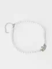 Серебряный колье из жемчуга, чекер, жемчужное колье, бусы, ожерелье из жемчуга,чёкер