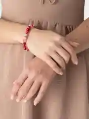 Розовый браслет женский из натурального камня агат, 8 мм