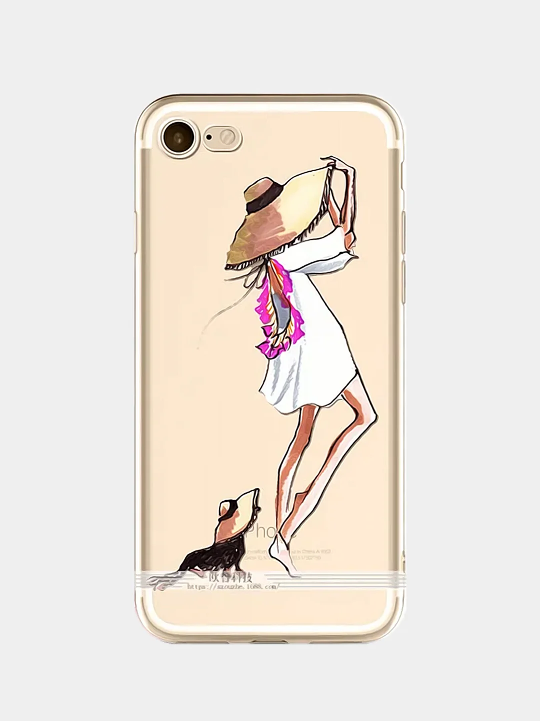Розовый чехол для Apple iPhone 6/6s / 6 Plus/6s Plus / 7/8 / 7 Plus/8 Plus / 11 / 11 PRO / 11 PRO MAX / XS Max / XR / X/XS  прозрачный силиконовый Девушки