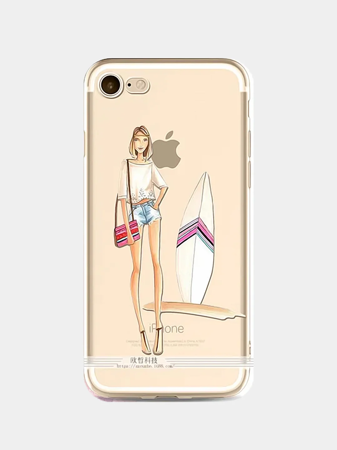 Бирюзовый чехол для Apple iPhone 6/6s / 6 Plus/6s Plus / 7/8 / 7 Plus/8 Plus / 11 / 11 PRO / 11 PRO MAX / XS Max / XR / X/XS  прозрачный силиконовый Девушки