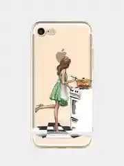 Голубой чехол для Apple iPhone 6/6s / 6 Plus/6s Plus / 7/8 / 7 Plus/8 Plus / 11 / 11 PRO / 11 PRO MAX / XS Max / XR / X/XS  прозрачный силиконовый Девушки