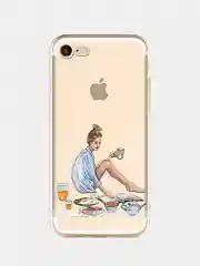 Зеленый чехол для Apple iPhone 6/6s / 6 Plus/6s Plus / 7/8 / 7 Plus/8 Plus / 11 / 11 PRO / 11 PRO MAX / XS Max / XR / X/XS  прозрачный силиконовый Девушки
