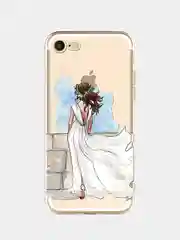 Красный чехол для Apple iPhone 6/6s / 6 Plus/6s Plus / 7/8 / 7 Plus/8 Plus / 11 / 11 PRO / 11 PRO MAX / XS Max / XR / X/XS  прозрачный силиконовый Девушки